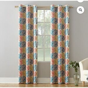 6 Mainstays Grommet Top Blackout Curtain Panels Beige Artsy Leaf 40" W x 84" L
